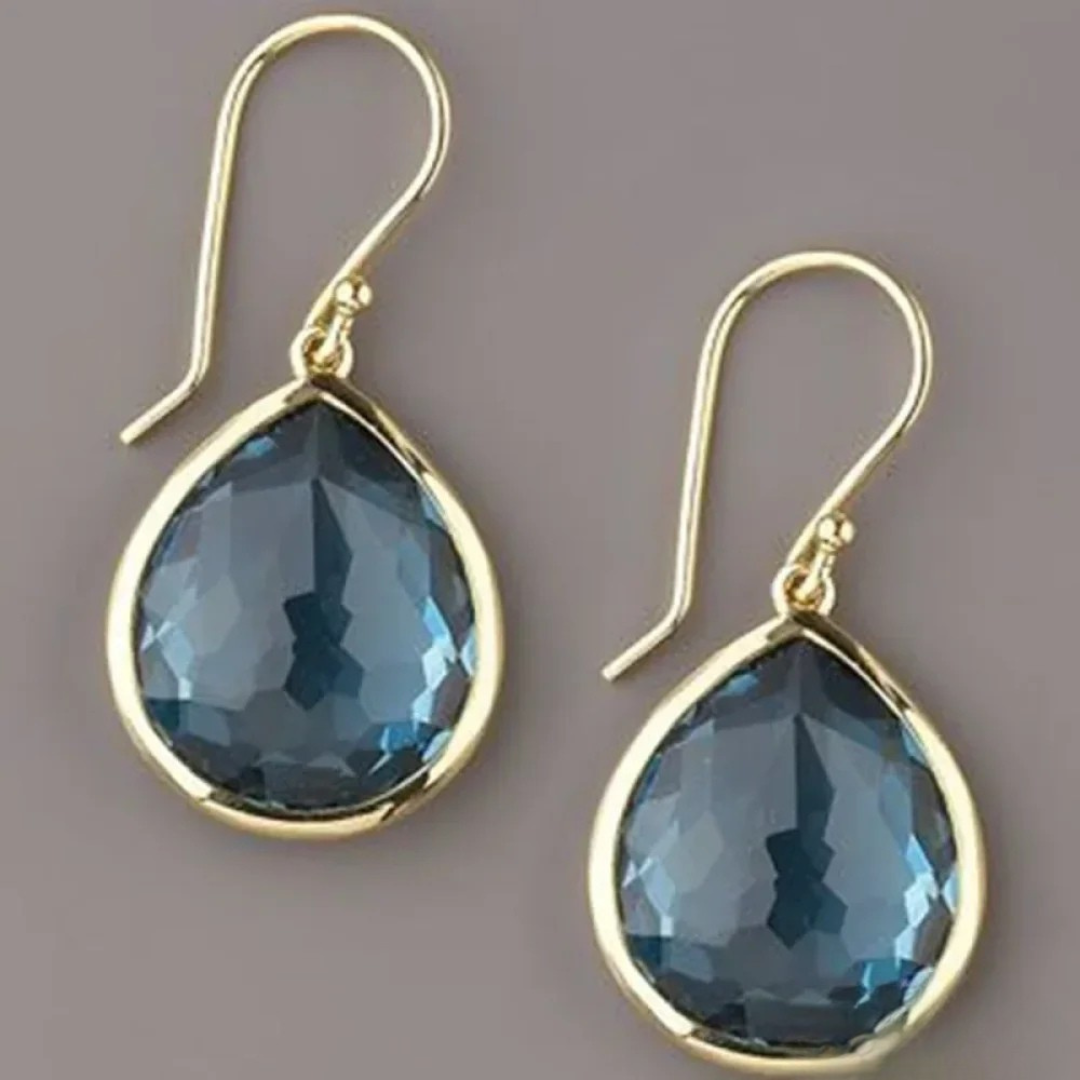 Vintage Blue Crystal Danglers