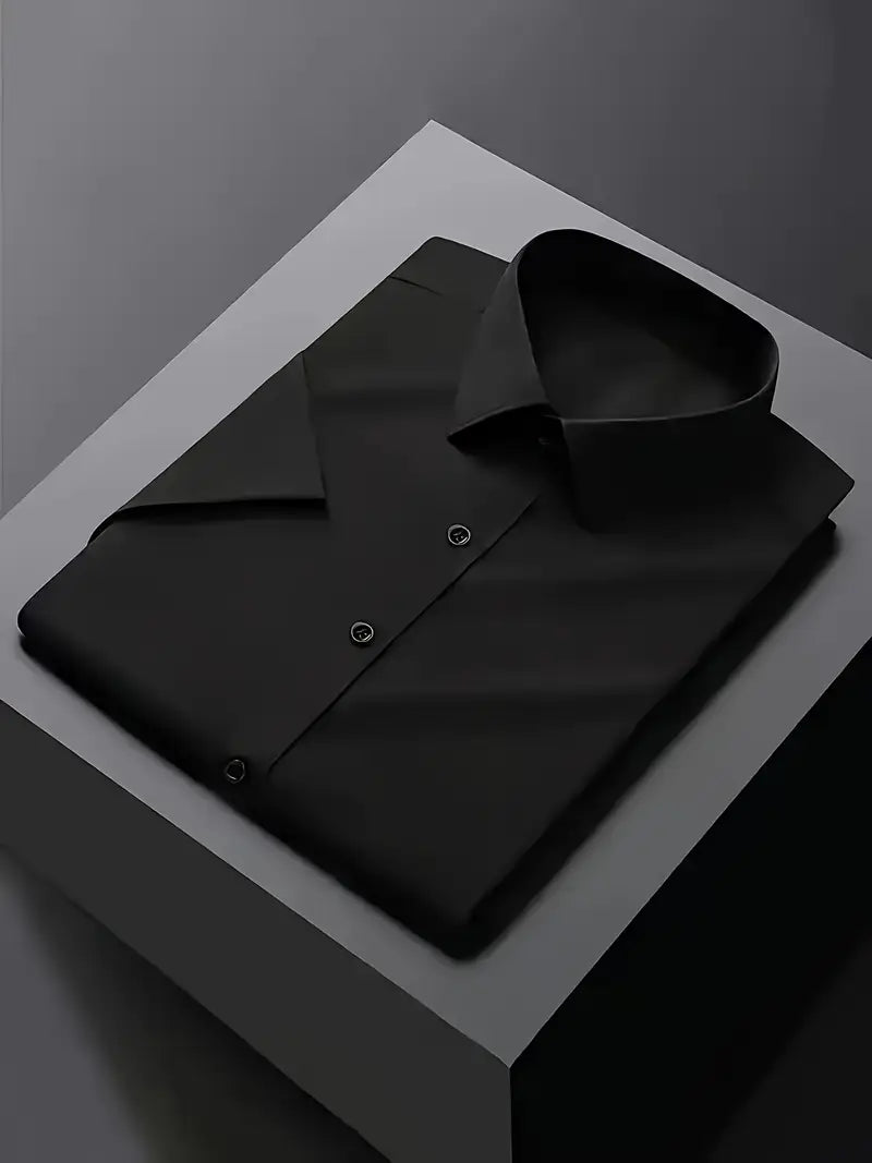 Men's Slim Fit White Dress Shirt for Formal Events