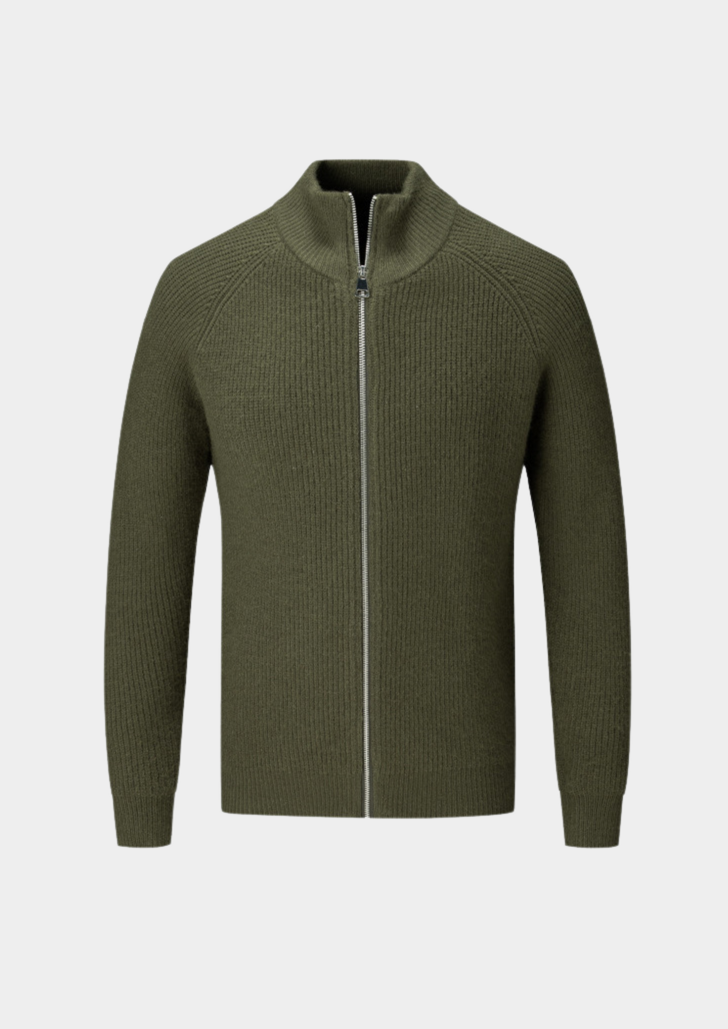 Men's Ribbed Funnel Neck Zip Cardigan for All Occasions