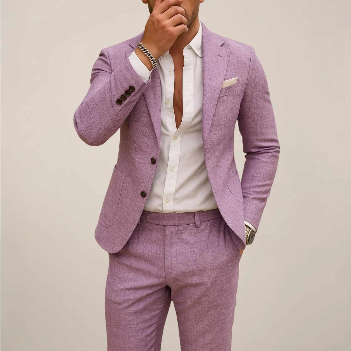Chic Warm Tones Two-Piece Suit for Stylish Events