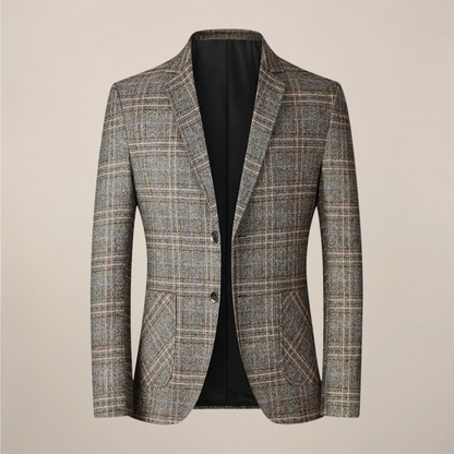 Men’s Embroidered Slim Fit Blazer – Stylish One-Button Jacket for Formal Events