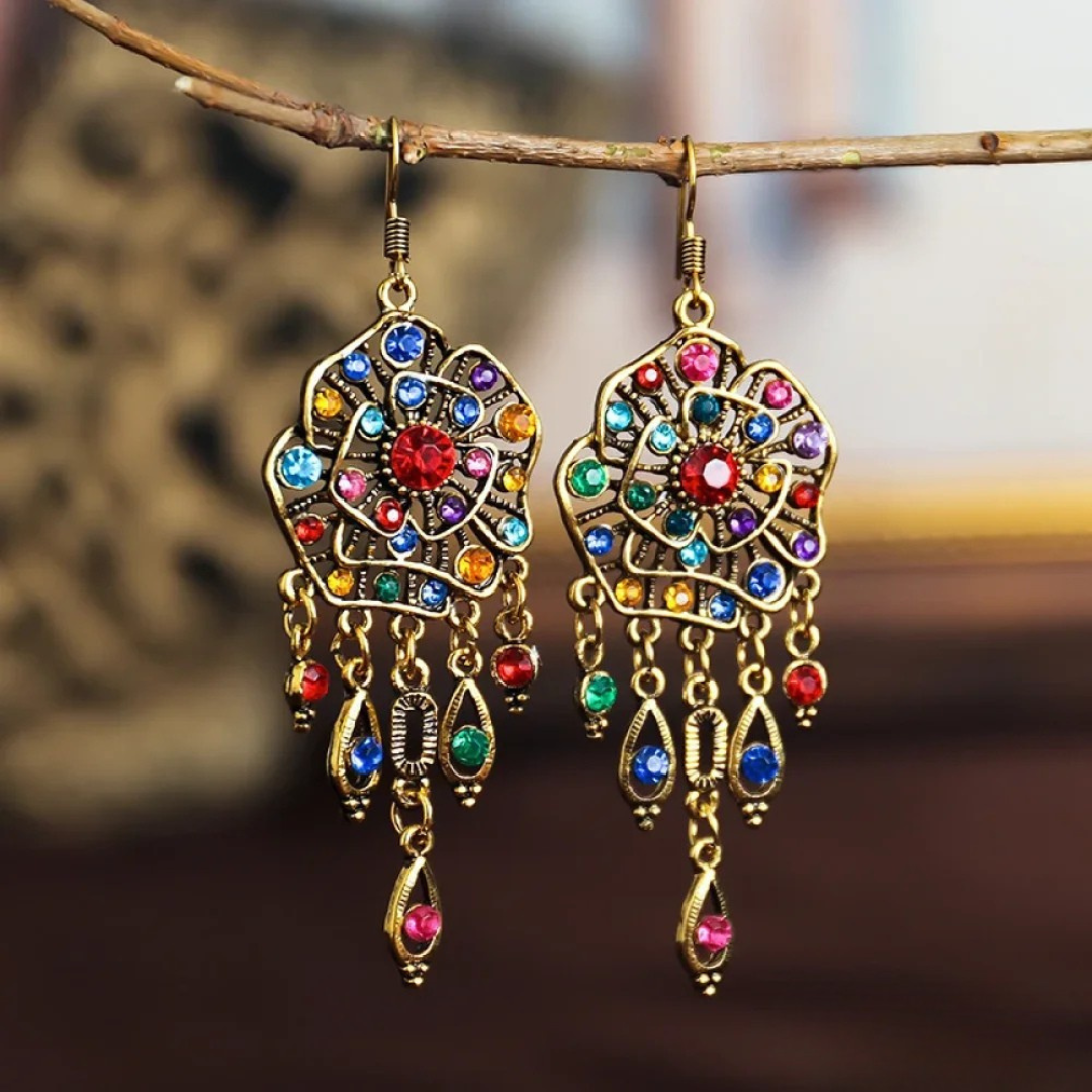 Retro Vibrant Mandala Earrings