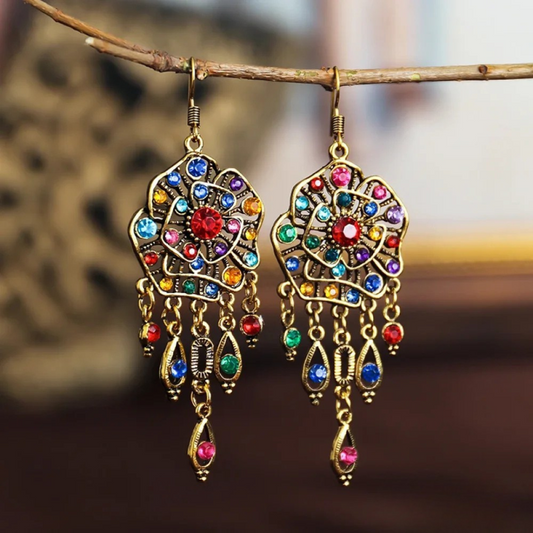 Retro Vibrant Mandala Earrings