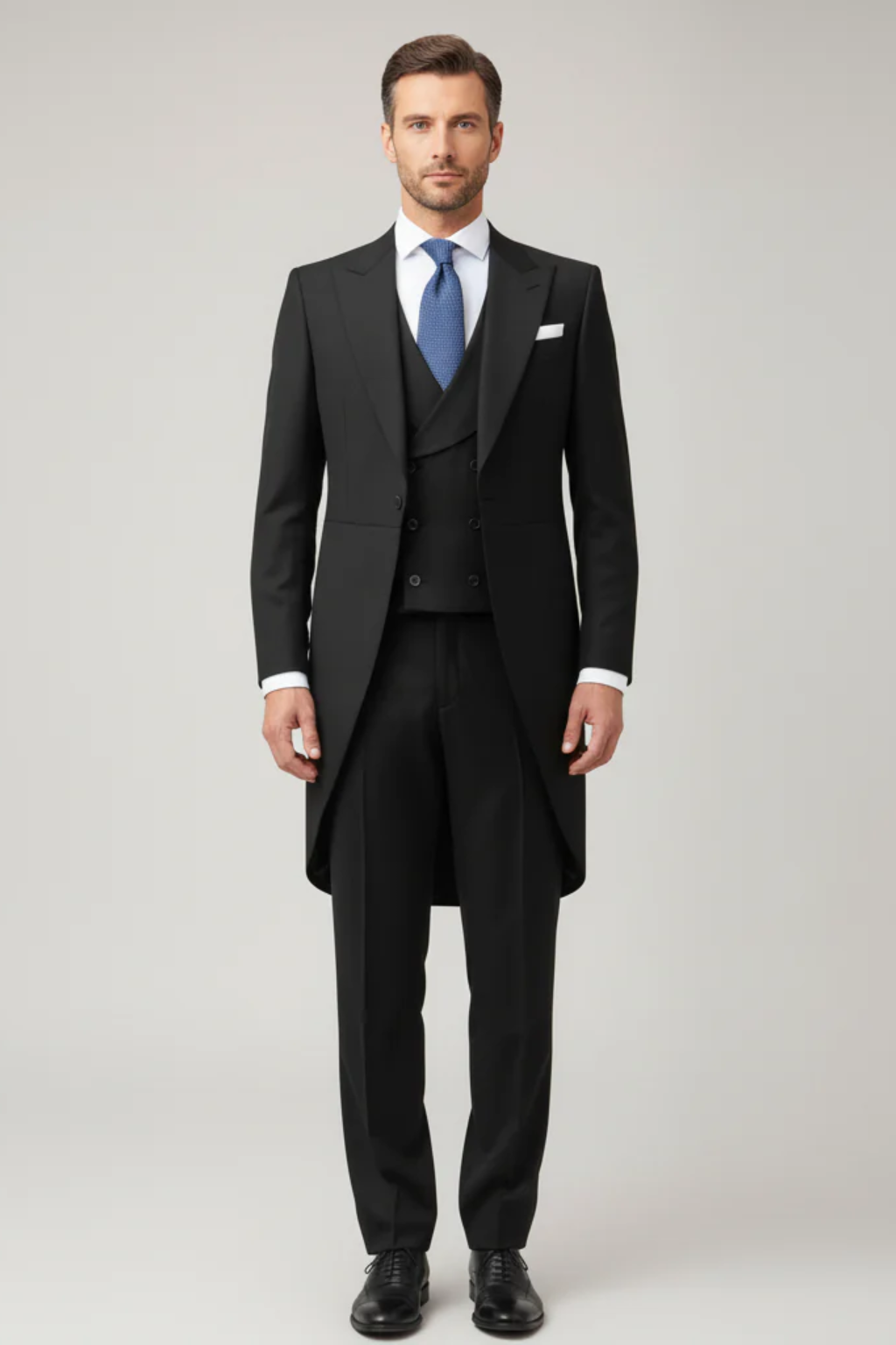 Men's Classic Tailcoat Suit – Formal Three-Piece Attire for Black-Tie Occasions