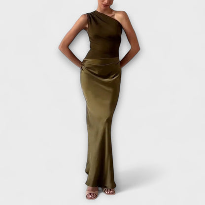 Chic One-Shoulder Pleated Prom Dress for Special Occasions