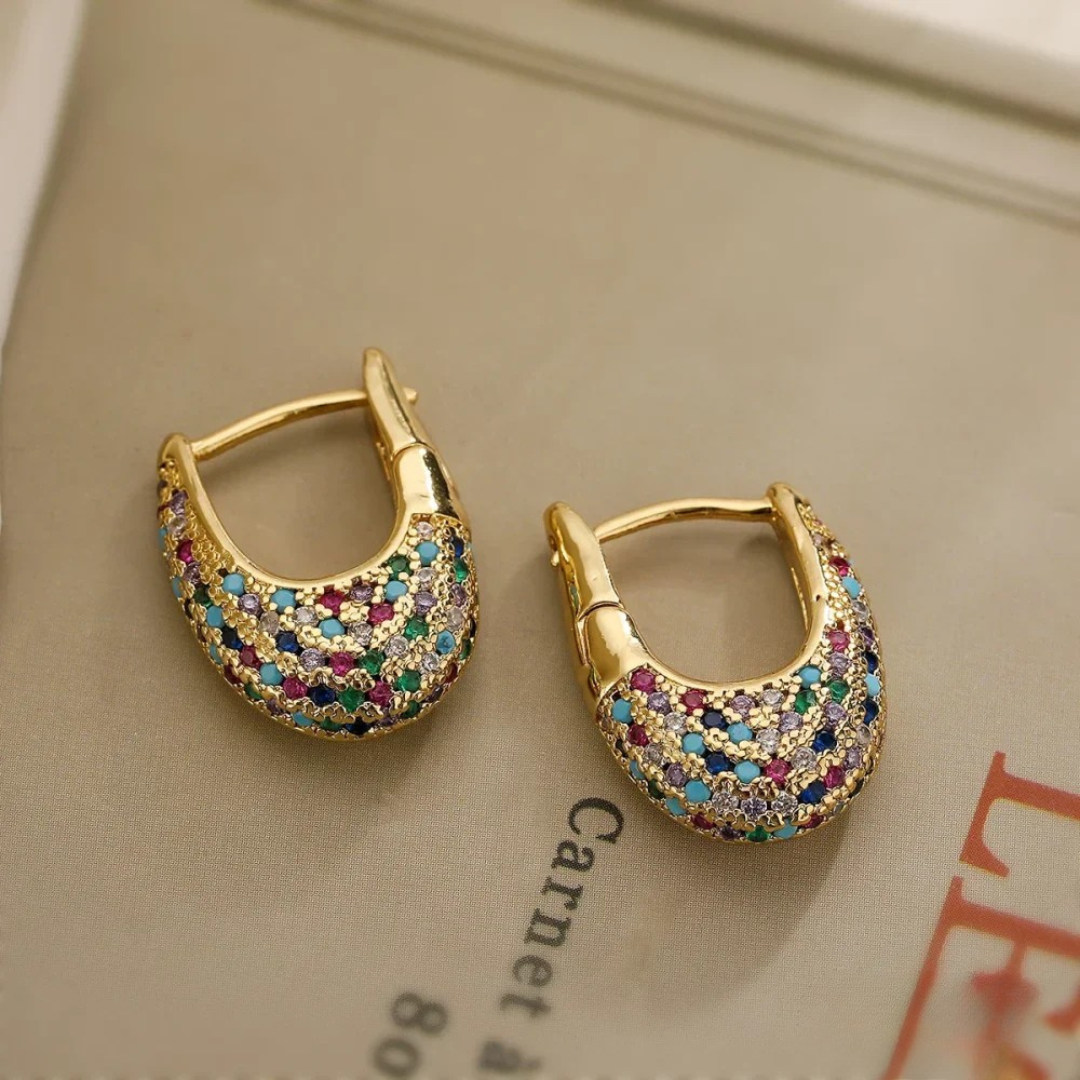 Stylish Vibrant Crystal-Studded Earrings
