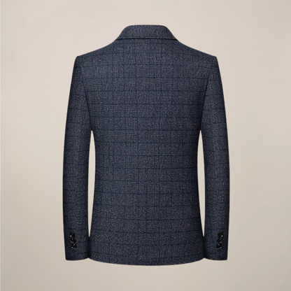 Men’s Slim Fit Plaid Blazer – Vintage Check Style for Events