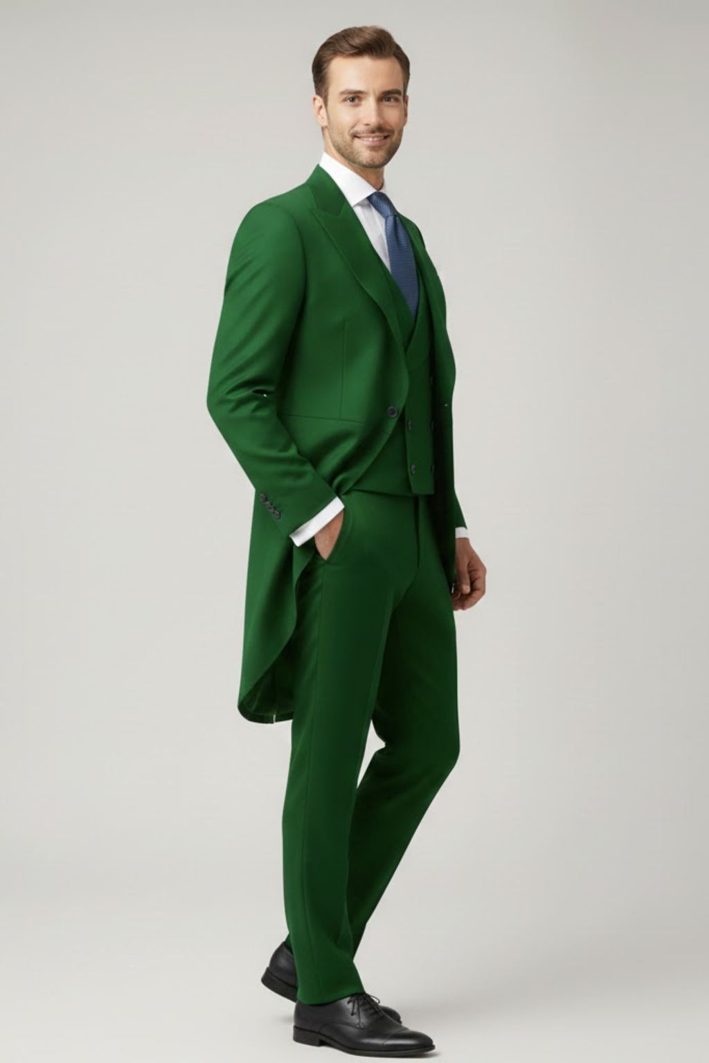 Men's Classic Tailcoat Suit – Formal Three-Piece Attire for Black-Tie Occasions