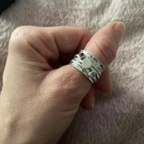 Artisan-Made Heart Spin Ring