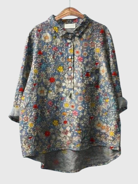 Valeria™ - Floral Print Chiffon Blouse for Everyday Wear