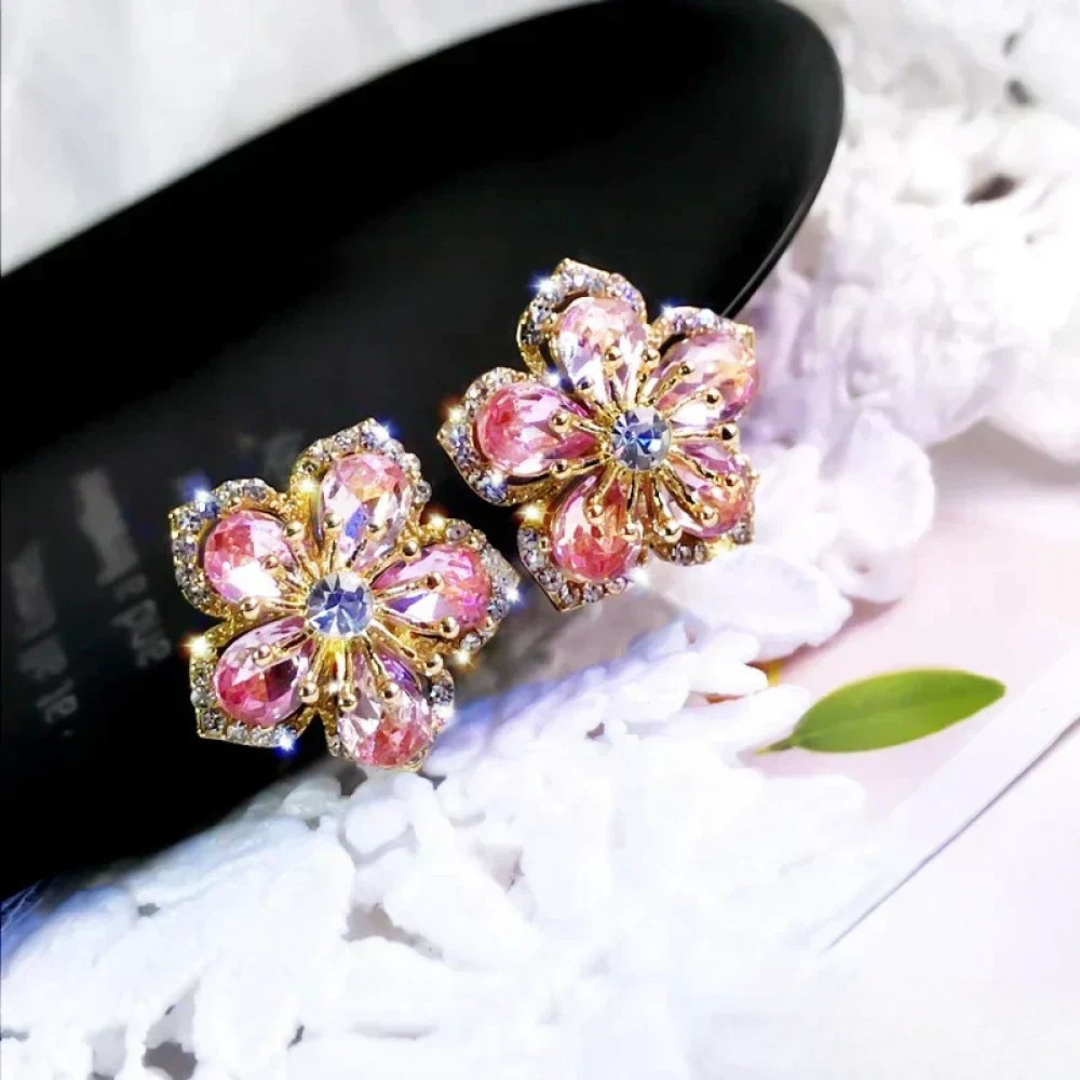 Vibrant Silver Earrings with Zirconia