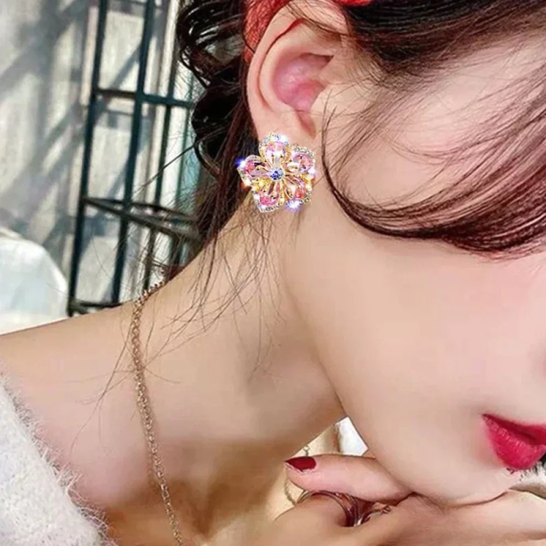 Vibrant Silver Earrings with Zirconia