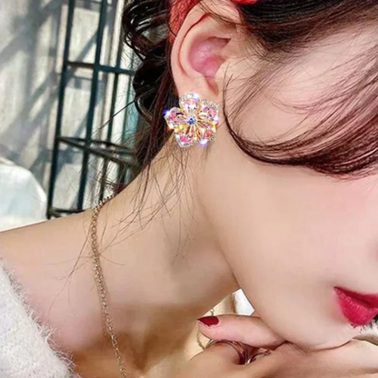 Vibrant Silver Earrings with Zirconia