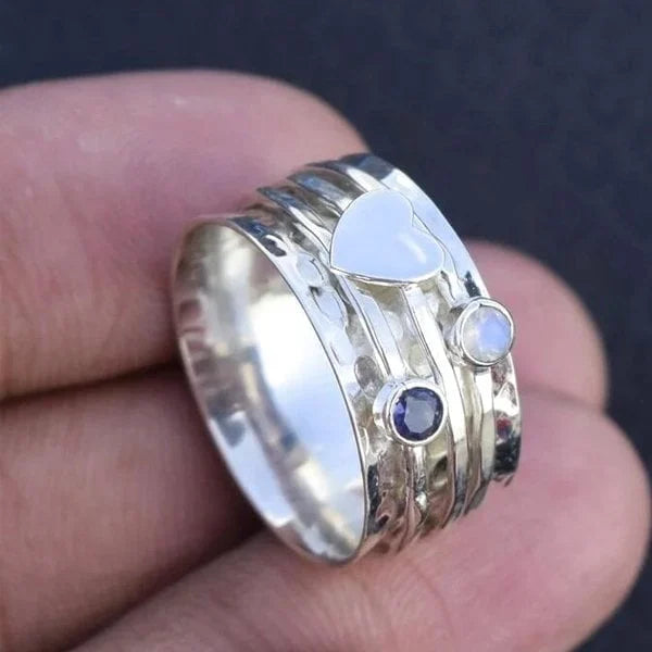 Artisan-Made Heart Spin Ring
