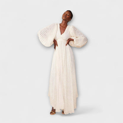 Elsa Cream Maxi Dress – Ideal for Summer Events