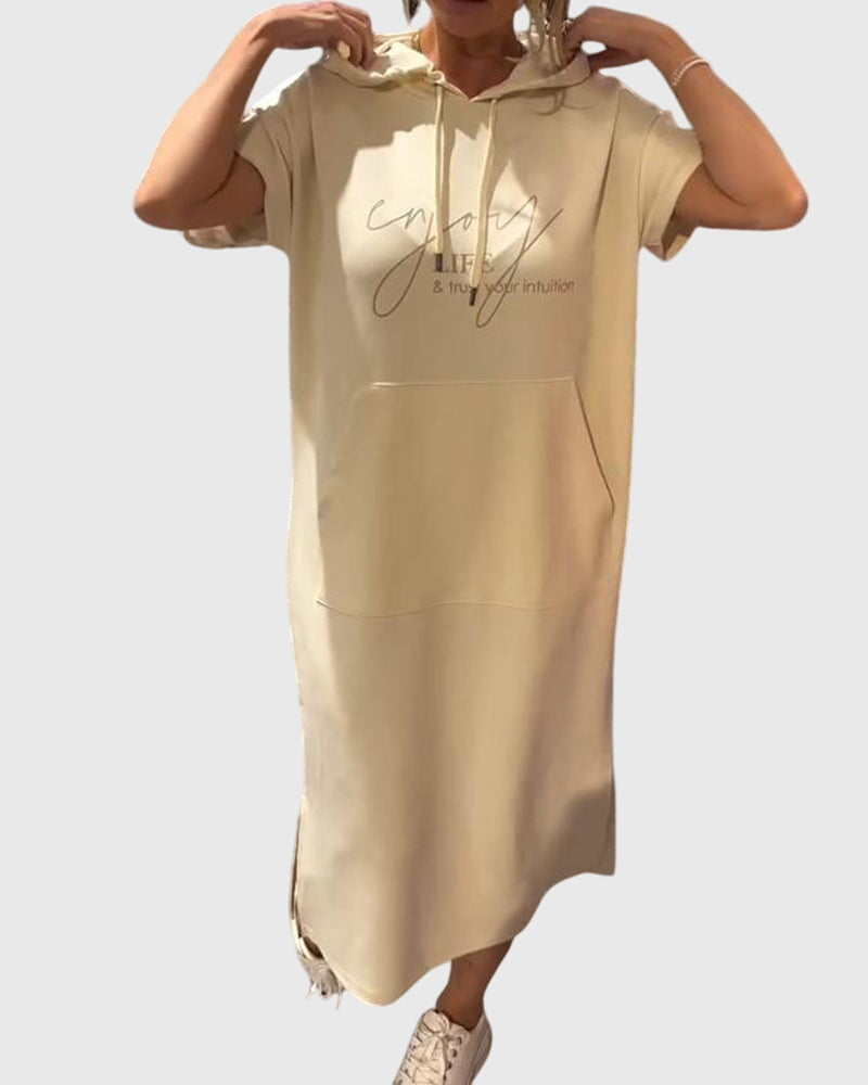 Chic Cotton Hoodie Dress for Everyday Wear