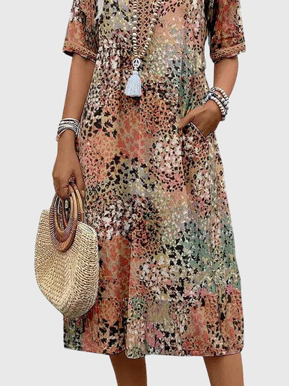 Yvonna™ | Floral Midi Dress for Special Occasions