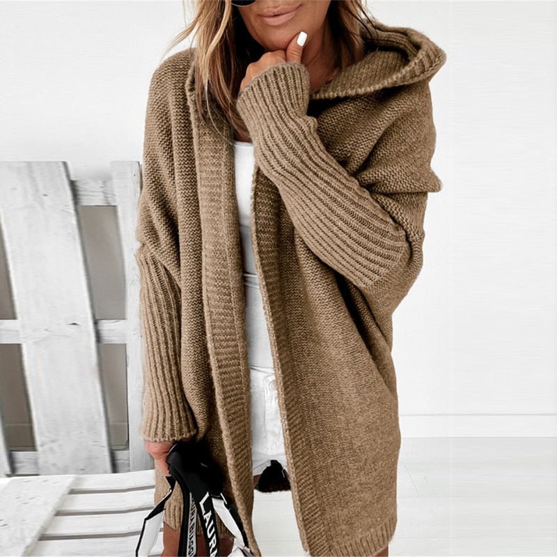 Chic Hooded Knit Cardigan for Everyday Wear