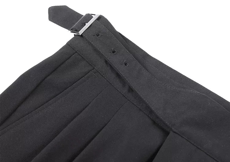 Men's Formal High-Waisted Pleated Trousers for Events