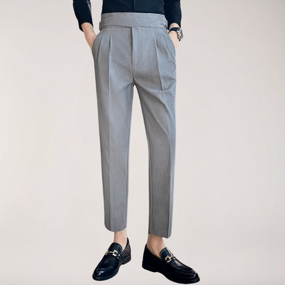 Men's Formal High-Waisted Pleated Trousers for Events