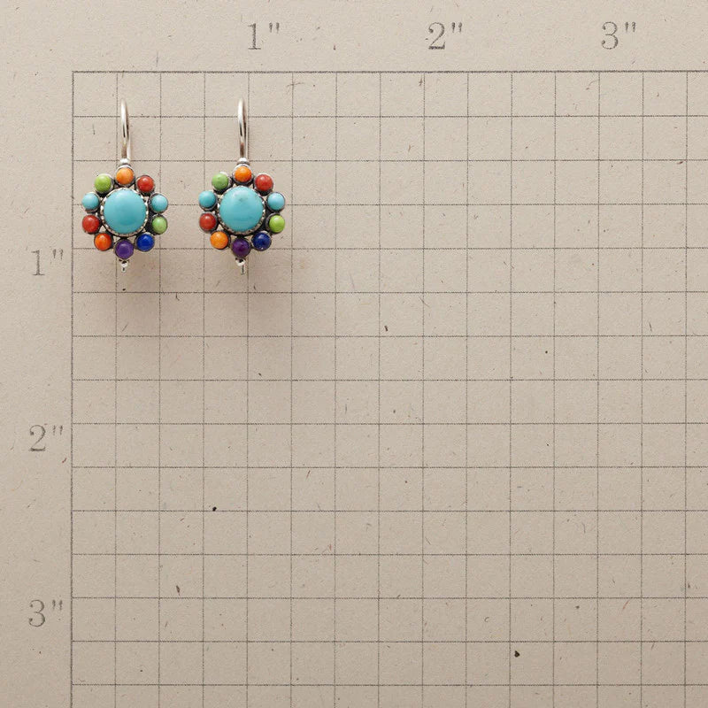Colorful Turquoise Hoop Earrings