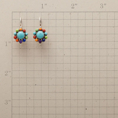 Colorful Turquoise Hoop Earrings