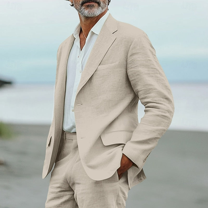 Men's Linen Suit Set for Summer Events
