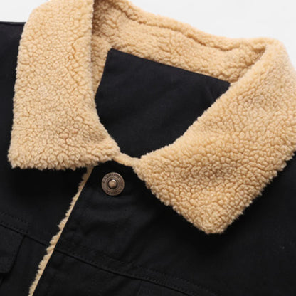 Men's Classic Aviator Bomber Jacket with Sherpa Collar for Winter Wear