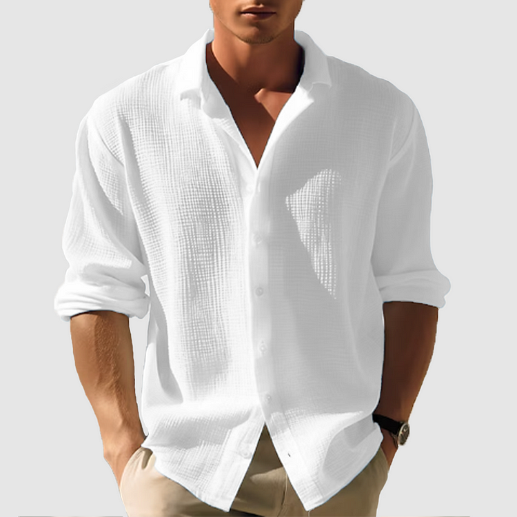 Men's Summer Button-Down Shirt - Ideal for Outdoor Events