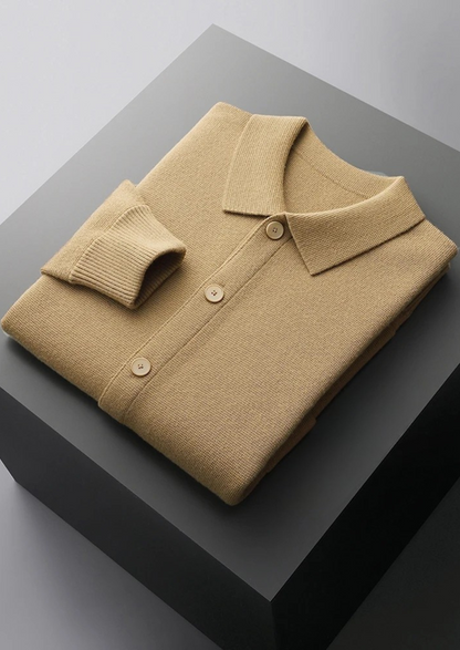Men's Button-Up Cardigan with Patch Pockets for Stylish Layering