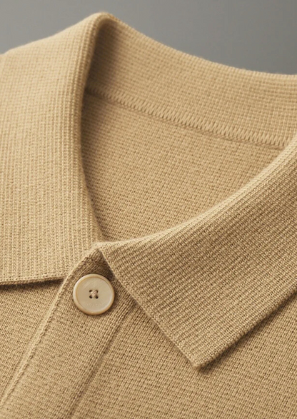 Men's Button-Up Cardigan with Patch Pockets for Stylish Layering