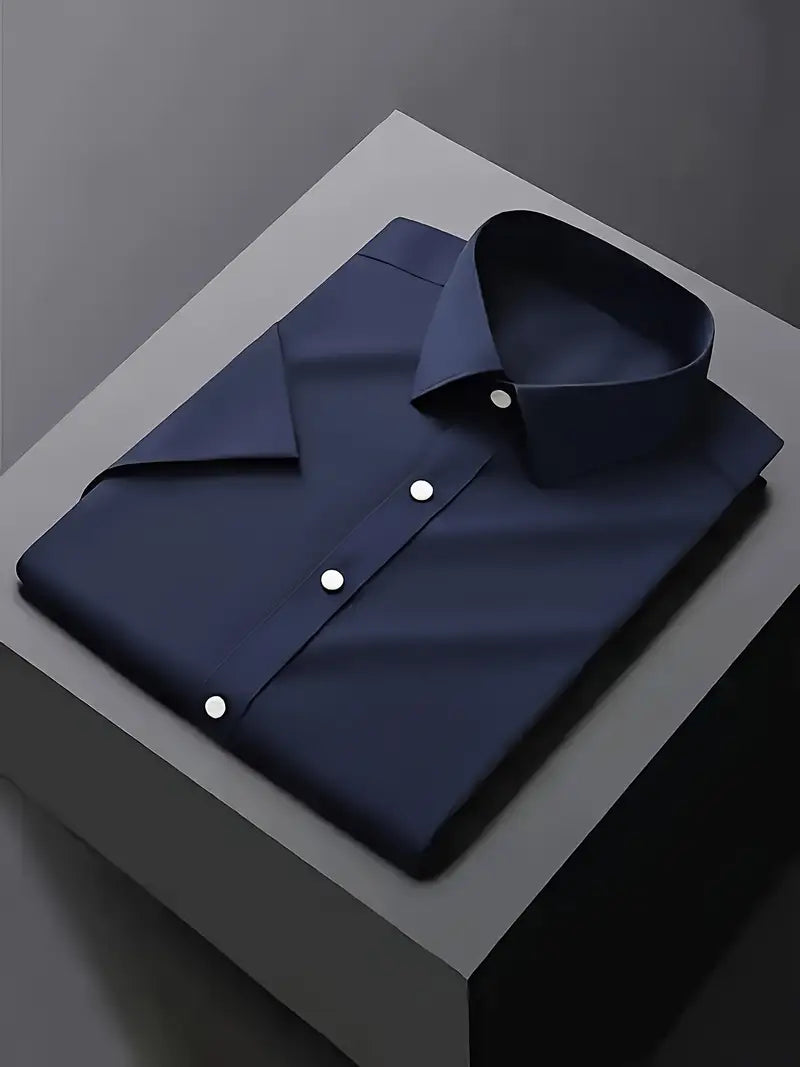 Men's Slim Fit White Dress Shirt for Formal Events