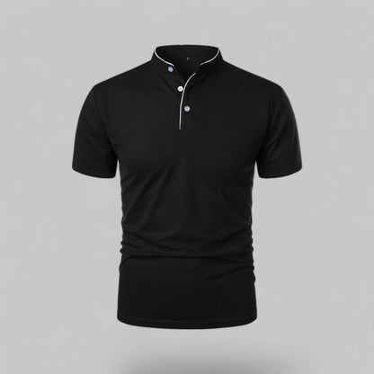 Men’s Collarless Polo Shirt – Classic Style for Any Occasion