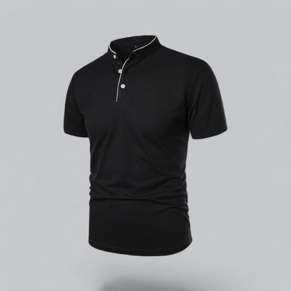 Men’s Collarless Polo Shirt – Classic Style for Any Occasion