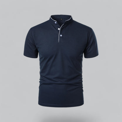 Men’s Collarless Polo Shirt – Classic Style for Any Occasion