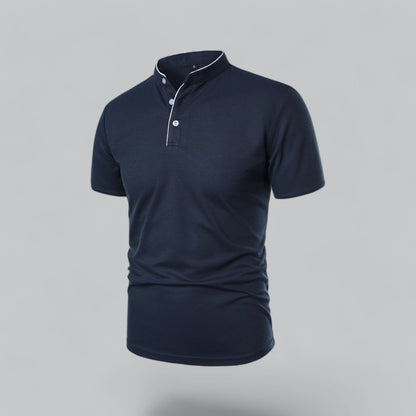 Men’s Collarless Polo Shirt – Classic Style for Any Occasion