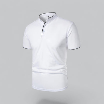 Men’s Collarless Polo Shirt – Classic Style for Any Occasion