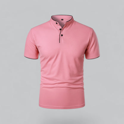 Men’s Collarless Polo Shirt – Classic Style for Any Occasion