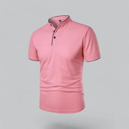 Men’s Collarless Polo Shirt – Classic Style for Any Occasion