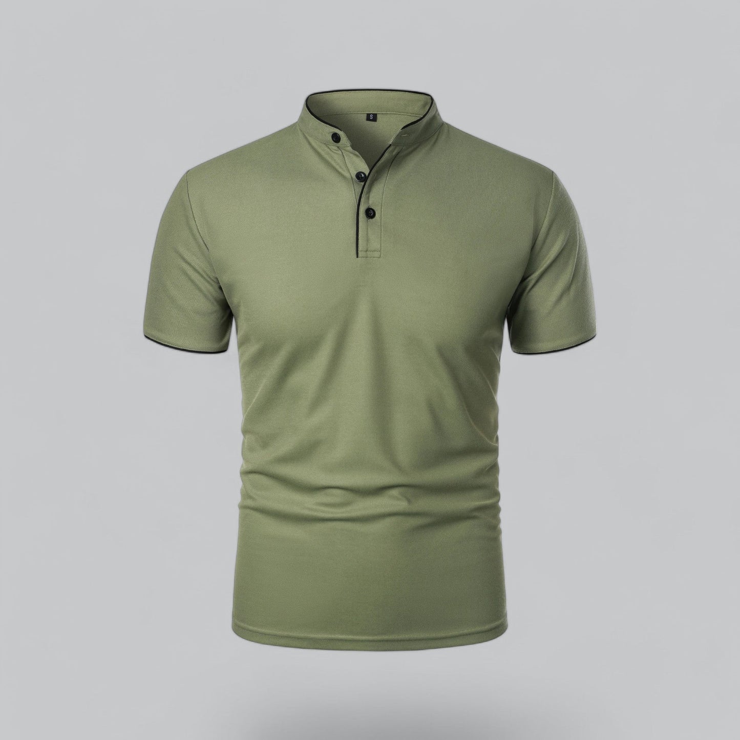 Men’s Collarless Polo Shirt – Classic Style for Any Occasion