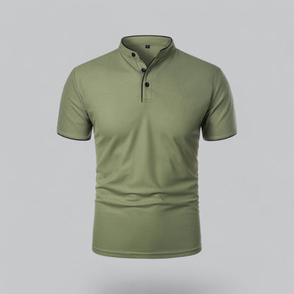 Men’s Collarless Polo Shirt – Classic Style for Any Occasion