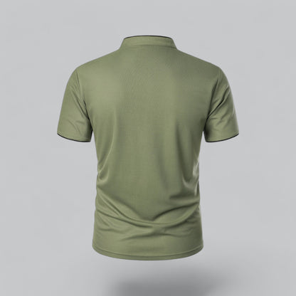 Men’s Collarless Polo Shirt – Classic Style for Any Occasion