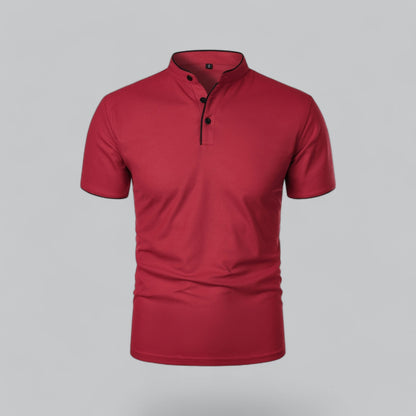 Men’s Collarless Polo Shirt – Classic Style for Any Occasion