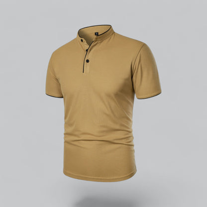 Men’s Collarless Polo Shirt – Classic Style for Any Occasion