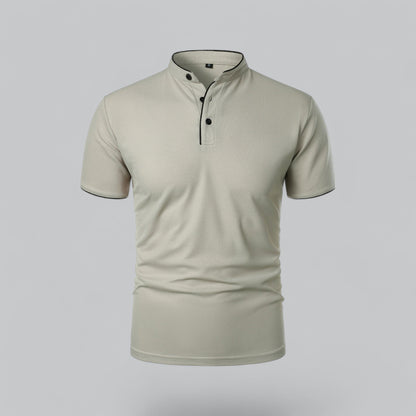 Men’s Collarless Polo Shirt – Classic Style for Any Occasion
