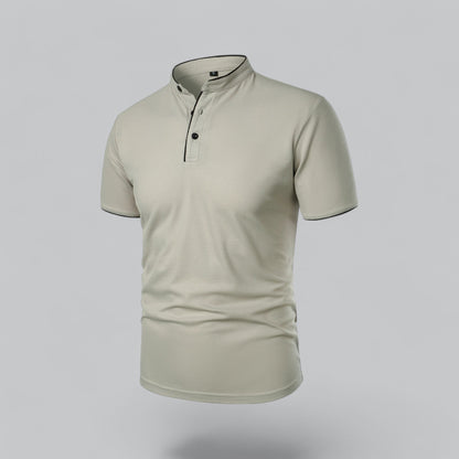 Men’s Collarless Polo Shirt – Classic Style for Any Occasion