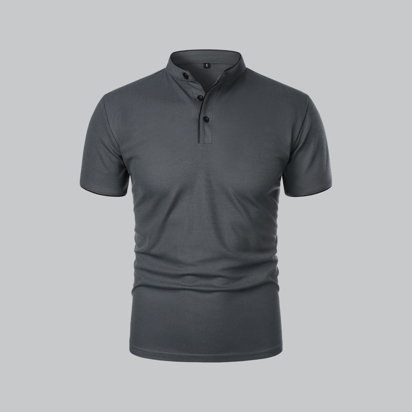Men’s Collarless Polo Shirt – Classic Style for Any Occasion