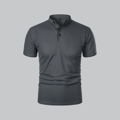 Men’s Collarless Polo Shirt – Classic Style for Any Occasion