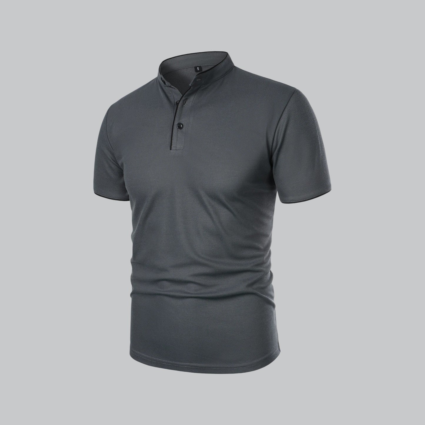Men’s Collarless Polo Shirt – Classic Style for Any Occasion