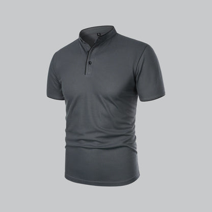 Men’s Collarless Polo Shirt – Classic Style for Any Occasion